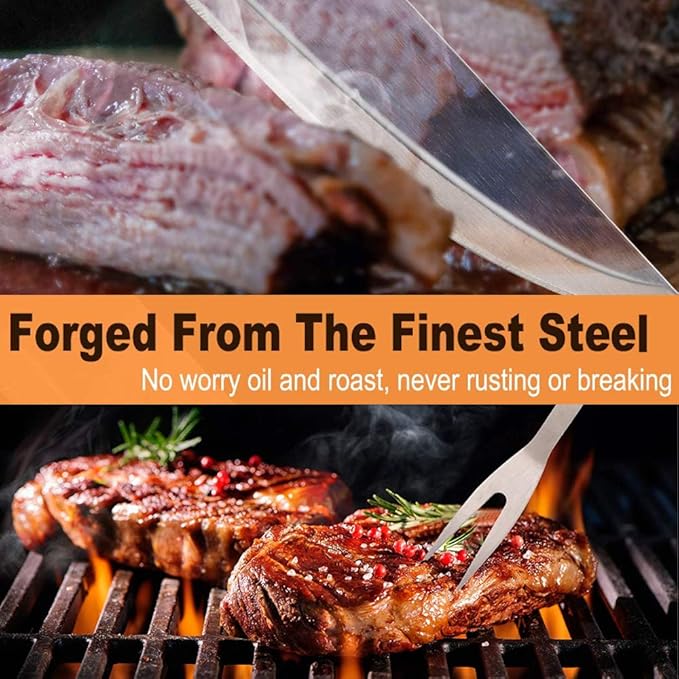 Brinman BBQ Tools & Grill Set, 19PCS Stainless Steel Grilling Accessories Kit in Case, Grill Utensil Set,Grill Sets for Men with Spatula, BBQ Gifts for Men, Women, Dad,Grills Tools.