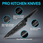 Knife Set, 6 Pieces Kitchen Knives Set with Anti-Rust Coating & Ergonomic Handles, Lightweight, Dishwasher Safe stainless steel Knife, Gift for Kitchen Enthusiasts, Family Chef(Beauty handle)