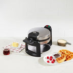 Cuisinart Round Flip Belgian Waffle Maker, 1" thick Belgian-style Waffle, WAF-F30NAS
