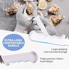 2PCS Oyster Shucking Knife + 4PCS A5 Cut-Resistant Gloves(2M+2L),8" Oyster Knife With Extended Ergonomic Handle,Stainless Steel Oyster Shucker Tool Oyster Opener Tool Oyster Shucking Kit