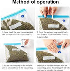 Higfra Reusable BPA Free Vacuum Sealer Bags (8.5 * 8.5in), 31 Pcs (24 Pcs Vacuum Zipper Bag & 2 Seal Clips & 5 Air Valves), Plastic, Clear, Double Zipper Seal, Microwaveable, Food Storage, Cooking