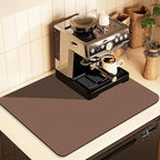 Coffee Mat for Countertops ,Coffee Bar Accessories Fit Under Coffee Maker Espresso Machine, Absorbent Hide Stain Rubber Mat for Countertop ,Dish Drying Mat for Kitchen Counter (Brown, 12"x19")
