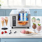 VEVOR Commercial Hard Ice Cream Machine, 500W 1.32 Gal/Hour, Gelato Hard Serve Ice Cream Maker with 2.8L 304 Stainless Steel Cylinder, Auto Clean LED Panel High Productivity for Snack Bar Restaurants