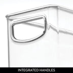 InterDesign iDesign Plastic Stackable Pantry Bin - Storage Bin with Handles for Cabinets or Fridge - Set of 2 - Clear