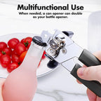 Can Opener Manual, COKORA Can Openers Hand Held with Comfort Anti-Slip Handles, Heavy Duty Stainless Steel Can Opener Smooth Edge and Bottle Openers, Easy Turn Can Openers for Seniors, Kitchen, Gray