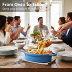 Soup Bowls With Handles 15 oz, French Onion Soup Bowl for Chili, Beef Stew, Cereal, 6" x 5" Oven Safe for Au Gratin, Ceramic Soup Crocks oven Safe, Microwave Dishwasher Safe - Set of 4, Blue