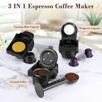 Espresso Machine for Nespresso Capsule, Lavazza Blue & Expert Capsule, Coffee Powder, 19 Bar Pump Pressure Makes Authentic Espresso Coffee, Mini Espresso Coffee Maker with Removable Water Tank.