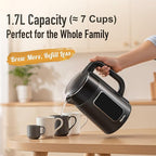 Mecity Electric Kettle 1.7L Touch Screen Temperature Control Water Boiler, No Plastic Contact with Water. 6 Preset Temperature Programs, 2 Hours Keep Warm, Auto Shut Off, Dark Grey