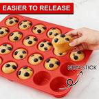 CAKETIME Silicone Mini Muffin Pan 3 Pack 24 Cups Nonstick Mini Cupcake Pan for Baking Muffins Cupcakes Egg Bites Fat Bombs
