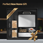 Matiks Stainless Steel Cutting Board Set - 16”×11” Large Double Sided Dishwasher Safe Metal Cutting Board for Kitchen – Housewarming Gifts New Home - New Home Gift Ideas - First Home Cooking Gifts