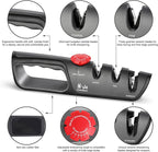 Cangshan 1026108 3-Stage Adjustable 14-24 Degree Professional Knife + Scissor Sharpener Black
