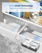 Nacial Sponge Holder for Kitchen Sink, Sink Caddy Organizer with High Brush Holder & Two Towel Racks - Rustproof 304 Stainless Steel Kitchen Countertop Storage Essentials - White