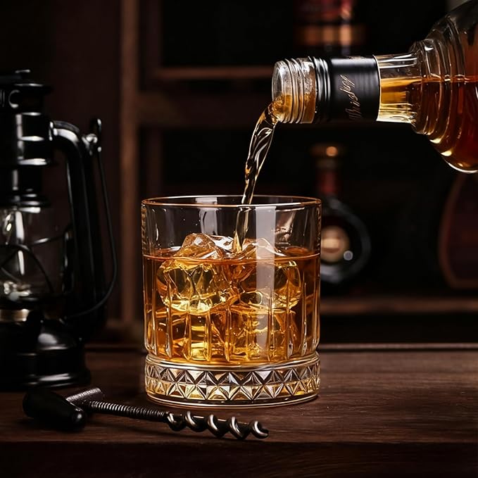 Ruckae Drinking Glasses Set of 8,15 oz and 7 oz Kitchen Water Glass Cups Set,Clear Ribbed Glassware Dishwasher Safe,Mixed Drinkware for Beer,Juice,Cocktail,Whiskey,Milk and Various Mixed Drinks
