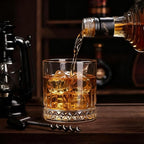 Ruckae Drinking Glasses Set of 8,15 oz and 7 oz Kitchen Water Glass Cups Set,Clear Ribbed Glassware Dishwasher Safe,Mixed Drinkware for Beer,Juice,Cocktail,Whiskey,Milk and Various Mixed Drinks