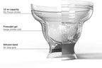 HOST FREEZE Margarita Cocktail Glasses, Frozen Cup Double Wall Insulated Daiquiri Plastic Tumblers Set Fun Tequila Drinking Cups Grey Set of 2