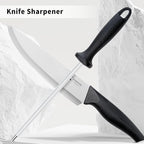 14 Pieces Kitchen Knife Set with Block, German Stainless Steel, BlackSilver