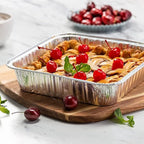 Waytiffer 20-Pack Disposable Aluminum Foil Tins - Heavy Duty Square Cake & Baking Pans with Plastic Dome Lids