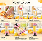 Cordless Portable Personal Size Blender - Mini Blender Make Smoothies and Shakes, 380Ml BPA Free Travel Cup, Powerful Blending Suit in Office/Home/Gym