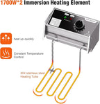 20.7Qt Deep Fryer, 3400W Electric Countertop Deep Fryer with 2 x 6.35 QT Removable Basket Commercial Deep Fryers Frying Machine w/Temperature Control