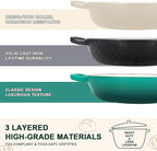 AHJ 6QT Dutch Oven For Bread Baking, Enameled Cast Iron Dutch Oven Pot with Lid, Multi-Functional Bread pan, Sourdough Baking Supplies with Proofing Basket, Cast Iron Bread Oven, Silicone Sling & Gloves.