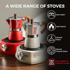 Espresso Maker Stovetop, Moka Pot 3 Cups, Espresso Pot Classic Italian Coffee Maker,Single Safety Valve (Blue, 3 Cup)
