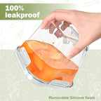 Soup Containers with Lids Glass 32 oz, 4 Cup Borosilicate Glass Food Storage Containers, Microwave & Freezer Safe Jars, Small Square Meal Prep Bowl for Salad, Fruit, Lunch, Ice Cream, Travel, 4 Pack
