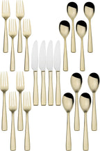 Mikasa Delano Gold Plated 20-Piece Stainless Steel Flatware Set, Service for 4