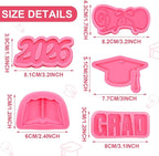 5 Pieces Silicone Graduation Mold Decorations 2026 Graduation Grad Cap Diploma Book Congrats Cupcake Toppers Silicone Baking Mold for Party Supplies