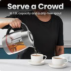 CHEFMAN Lightning High-Powered Electric Kettle, 1.8L 1750W, Rapid Boil 2 Cups in 2 Minutes, BPA Free Cordless Tea Kettle with Digital Temperature Control and 1-Hour Keep Hot – Stainless Steel