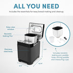 AROMA® 1.5lbs. Digital Bread Maker with Crust Customization, Clear-View Lid, and Nonstick Baking Pan, Black (ABM-250)