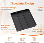 Lifewit Utensil Organizer for Kitchen Drawer, Expandable Cooking Silverware Tray, Adjustable Cutlery Flatware Holder, Plastic Spatula Tools Storage Divider, 14.4 x 15.8", Black