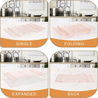 Cooling Rack for Baking 3 Tiers, 16" x 10" Cookie Cooling Wire Rack Stackable Collapsible Nonstick, Stainless Steel Baking Cooking Cooling Racks with Optimum Air Flow, Rose Gold