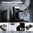 PULZO Espresso Machine with Integrated Automatic Milk Frother, capsule coffee maker for K*cup capsule/Ne*s Original/coffee powder, One Touch Latte & Cappuccino