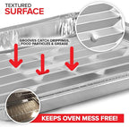 Stock Your Home Disposable Aluminum Foil Broiler Pan for Oven (25 Pack) Sheet Pans for Grilling, Roasting Rack, Trays with Ribbed Surface for BBQ Grill-Like Texture