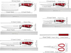 Kitchen Knife Set, 9-Piece Red Kitchen Knife Set with Acrylic Block, Non Stick Sharp High Carbon Stainless Steel Knife Set for Kitchen Cutting Meat Slicing Chopping Kitchen Women Gifts