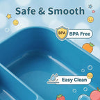 MISS BIG Bento Lunch Box for Kids – Wheat Material with Compartments, Leak-Resistant for School and Daycare (1150ml Nile Blue)