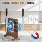 Enoking Magnetic Double-Sided Knife Block with Rotatable Stable Base, Acacia Wood Knife Holder for Countertop, Strong Magnets Safe Knife Organizer Stand, Easy to Clean Knife Storage for Home Kitchen