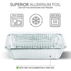 Stock Your Home 2 lb Small Aluminum Pans with Lids (50 Pack), Foil Pans with Clear Plastic Lids, Disposable Cookware & Takeout Trays for Restaurants & Catering