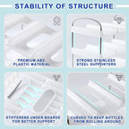LANDNEOO Stackable Water Bottle Organizer Holder - for Stanley & Others' Large Tumbler Organization - White Plastic Wine Rack, Bottle Holder for Home Countertop Fridge Pantry Shelf, 3 Tier Hold 9