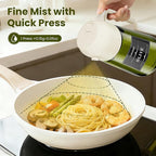 LAKUMIQI 2 in 1 Oil Sprayer for Cooking, 16oz Olive Oil Dispenser Bottle for Kitchen, Food Grade Light-Blocking Leak Proof Glass Spray Bottle for Salad, Air Fryer, BBQ