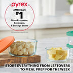Pyrex Simply Store (8-Pack) Small Glass Food Storage Containers Set, (1 & 2 Cup) Meal Prep Containers With Plastic BPA-Free Lids, Dishwasher & Microwave Safe