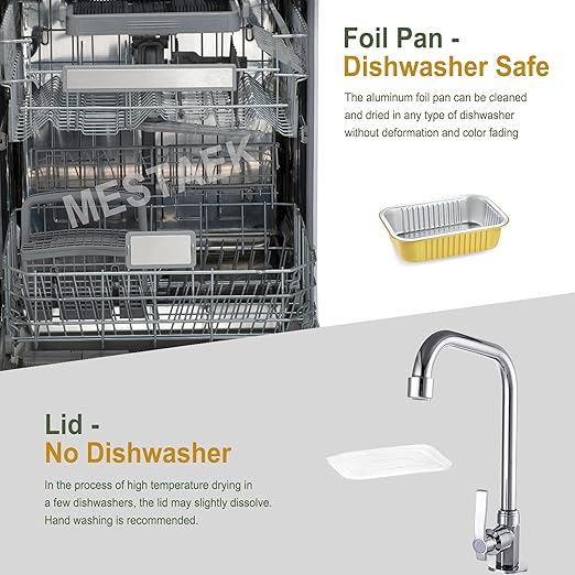 6" x 4" Heavy-Duty Aluminum Foil Pans with Lids, 25oz, 5 Pack – Extra Thick Disposable Foil Containers for Oven, Grill, Baking, Freezer & Food Storage
