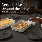 BIA Cordon Bleu Taos Rect Baker - 4 Qt. Porcelain Baking Dish with Side Handles, Classic Shape for Family Meals & Entertaining - 17" x 10" Rectangular Microwave, Oven & Dishwasher Safe Serveware