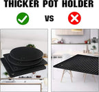 Joyhalo Trivets for Hot Dishes - Hot Pads for Kitchen, Silicone Pot Holders for Hot Pots and Pans, Silicone Mats for Kitchen Countertops, Table, Flexible Easy to Wash and Dry, Black
