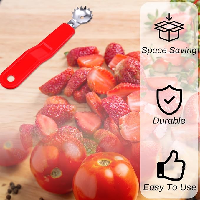 4 Pcs Tomato Corer Tool, Stainless Steel Strawberry Huller Stem Remover, Practical Kitchen Corer For Fruit And Vegetable Baller Dessert Preparation Salad Making
