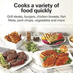 Hamilton Beach Electric Indoor Grill,6-Serving,Large 90 sq. in. Nonstick Easy Clean Plates,Floating Hinge for Thicker Foods,1200 Watts,6.38"D x 12.68"W x 13.78"H,Silver (25371),(Pack of 2)