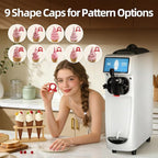 Soft Serve Ice Cream Machine, 4 to 4.5 Gal/H Ice Cream Maker 7 Inch Screen Soft Serve Machine with Pre-Cooling & Fresh-Keeping, 6L Stainless Hopper, Enclosed Body for Home Party Café Store