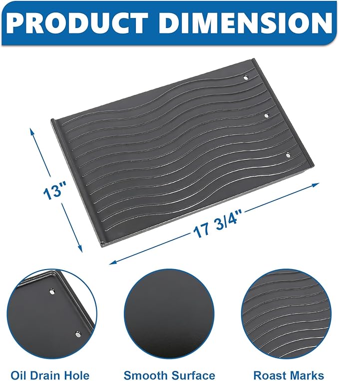 SafBbcue 56040 56041 Reversible Griddle Compatible with Charcoal/Gas Grills Napoleon Prestige 500 Pro 500 Parts Napoleon Built-In/LEX Series Grills, Compatible with Charbroil, Traeger, Pit Boss Grill