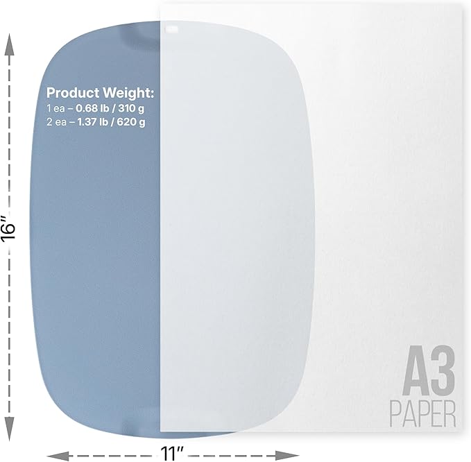 TPU Cutting Board Set of 2 11" x 16" with Handle Juice Groove - Flexible Cutting Mats for Kitchen, Knife Friendly Non-Slip Chopping Board, Scratch Resistant Blue Gray