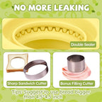 LEPCY Uncrustables Sandwich Maker Sealer Cutter, Crustless Sandwich Cutter, PB&J Uncrustable Maker - Color Yellow, Round Shape